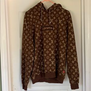 Louis Vuitton x Supreme Brown Hoodie